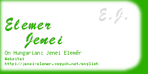 elemer jenei business card